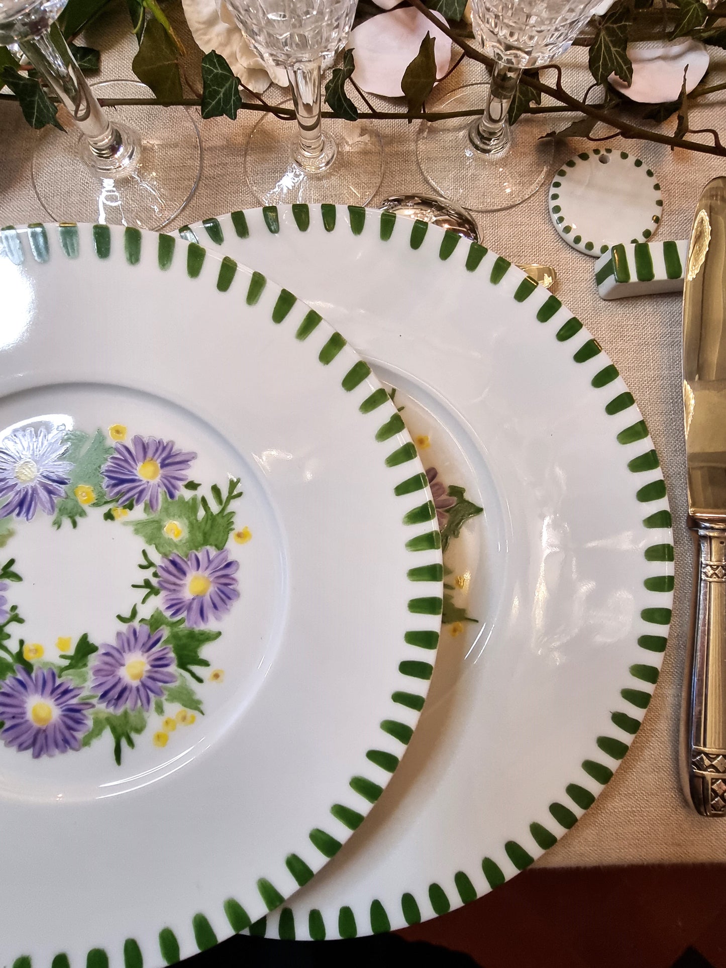 Décor peint à la main assiette 005