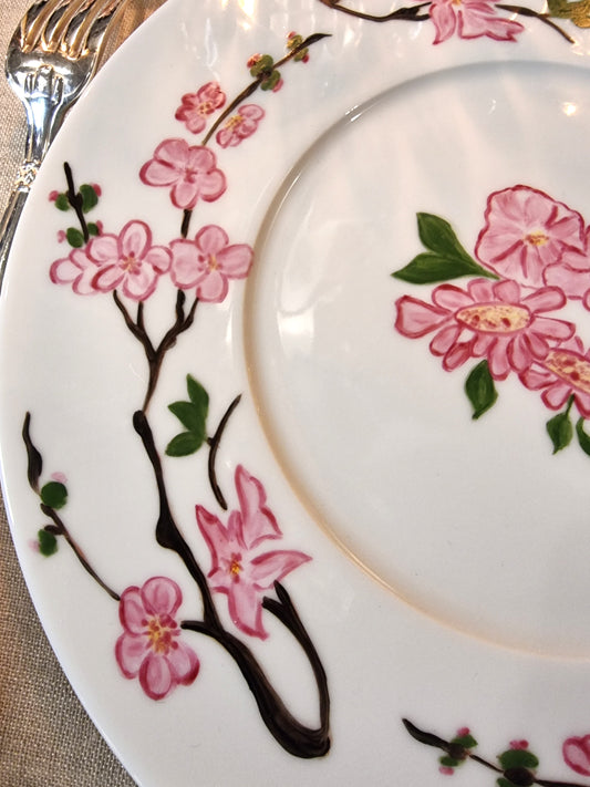 Décor peint à la main assiette 007