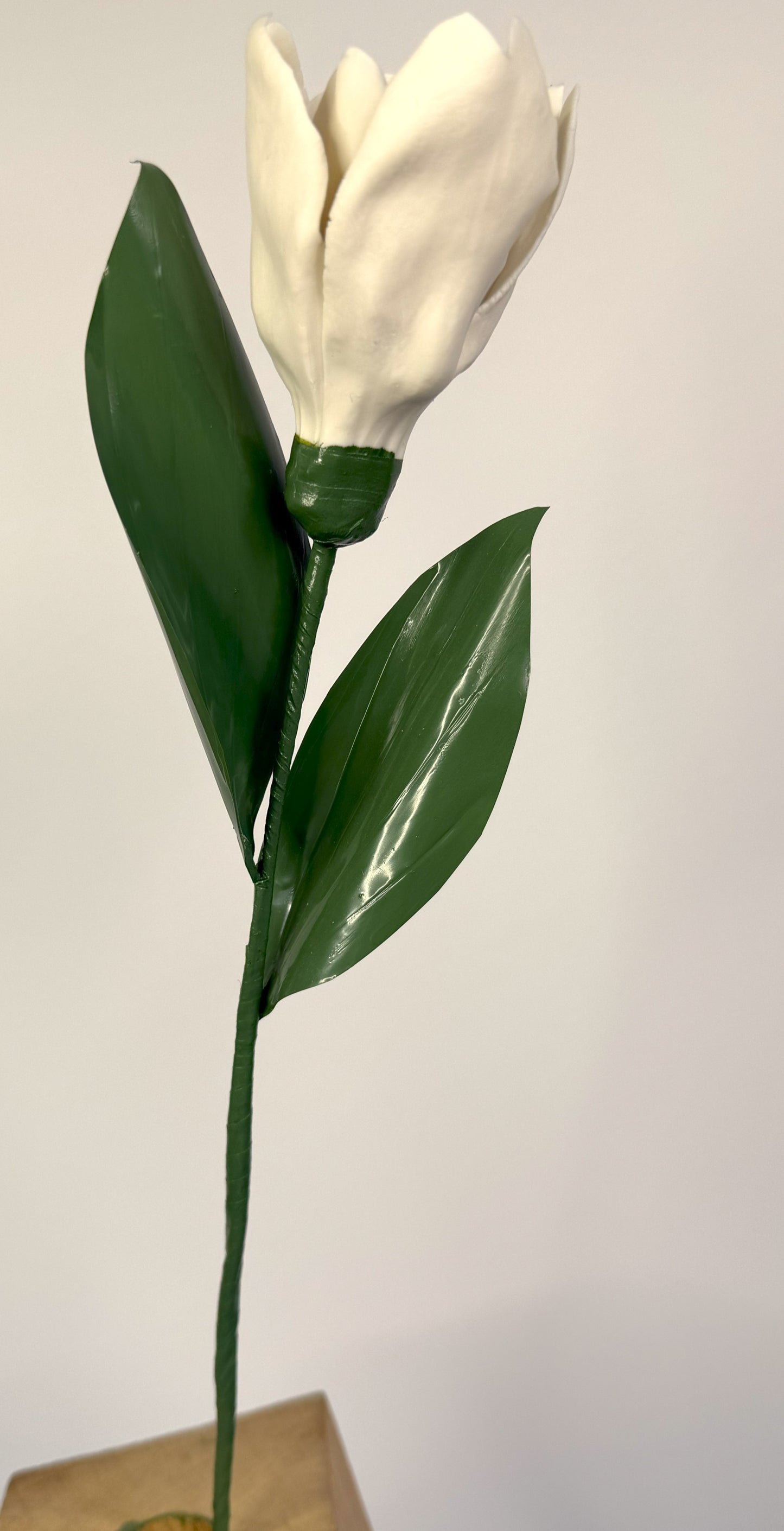 Tige de tulipe en porcelaine émaillée blanche, TUL-000-1-0-T