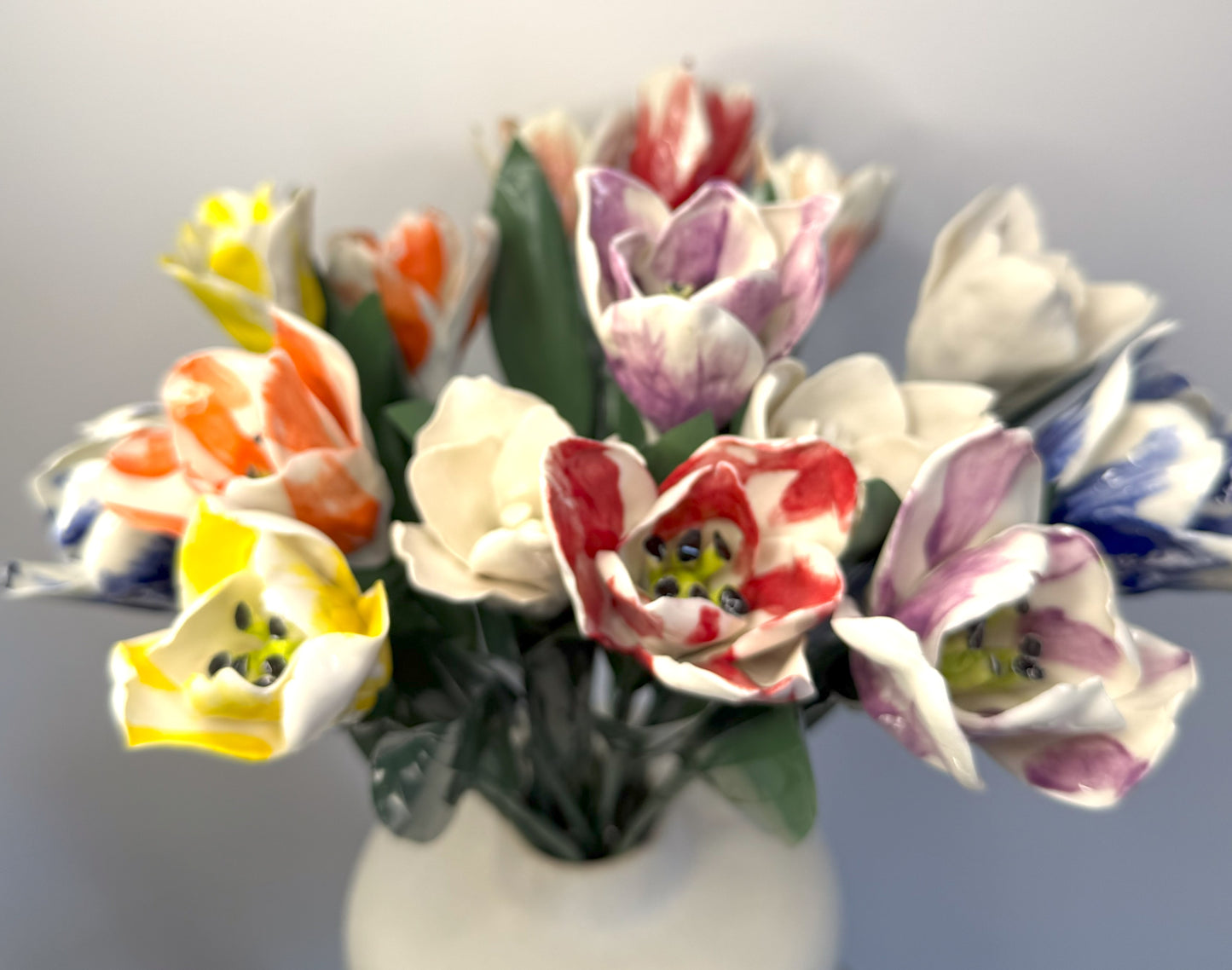 Tige de tulipe en porcelaine émaillée violette, TUL-380-1-0-T