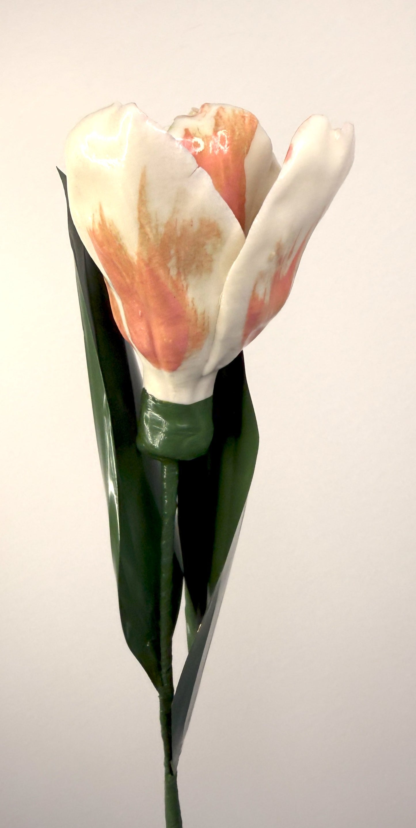 Tige de tulipe en porcelaine émaillée rose, TUL-318-1-0-T
