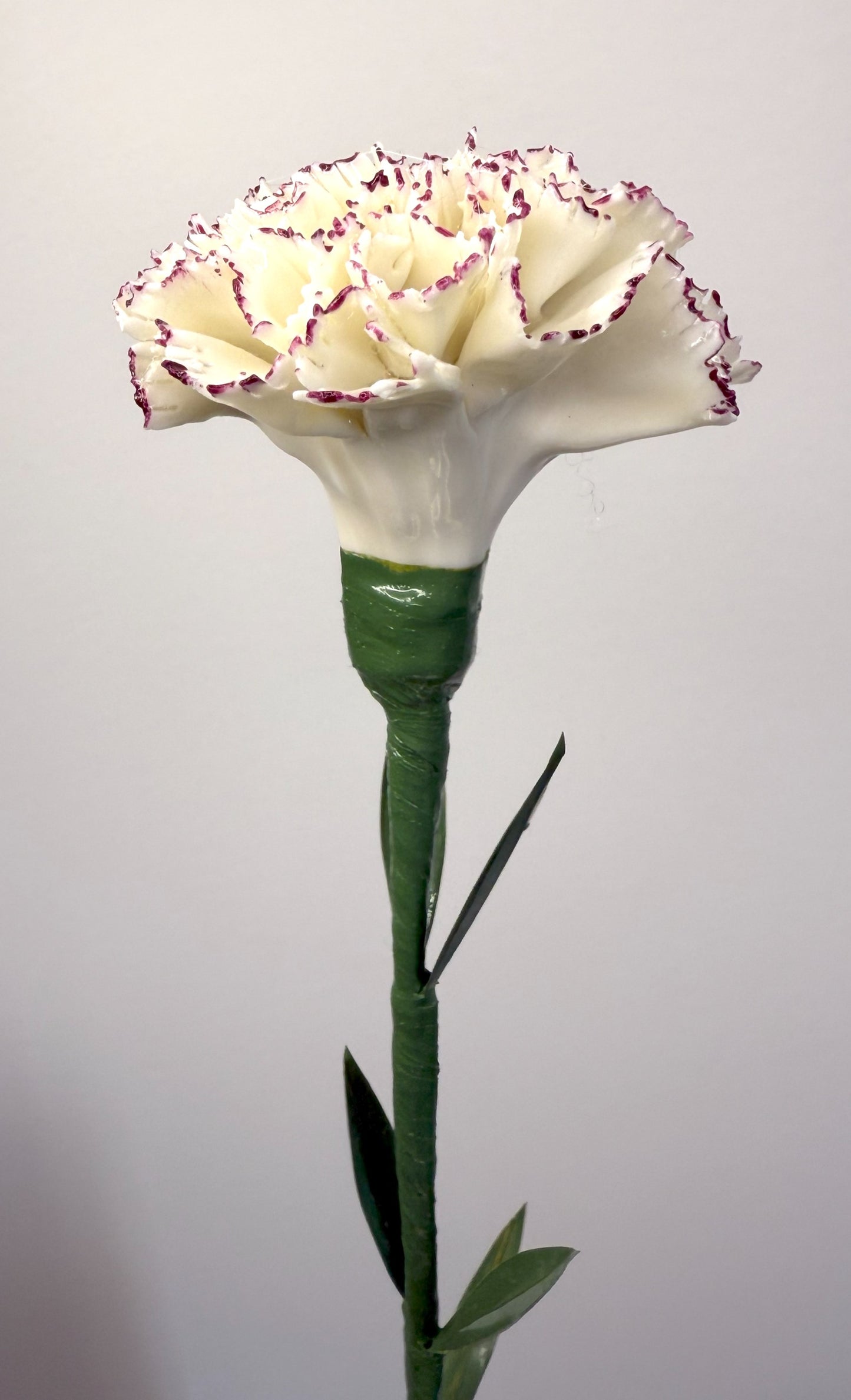 Tige d'oeillet en porcelaine émaillée liseré pourpre, OE-114-1-0-T