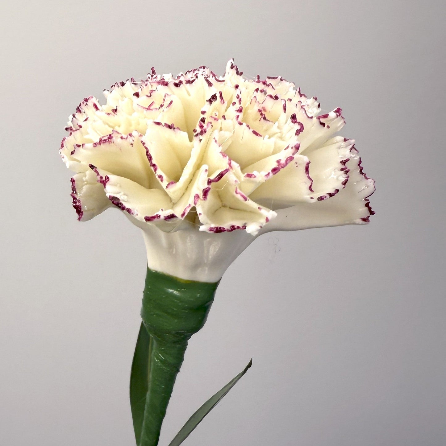 Tige d'oeillet en porcelaine émaillée liseré pourpre, OE-114-1-0-T