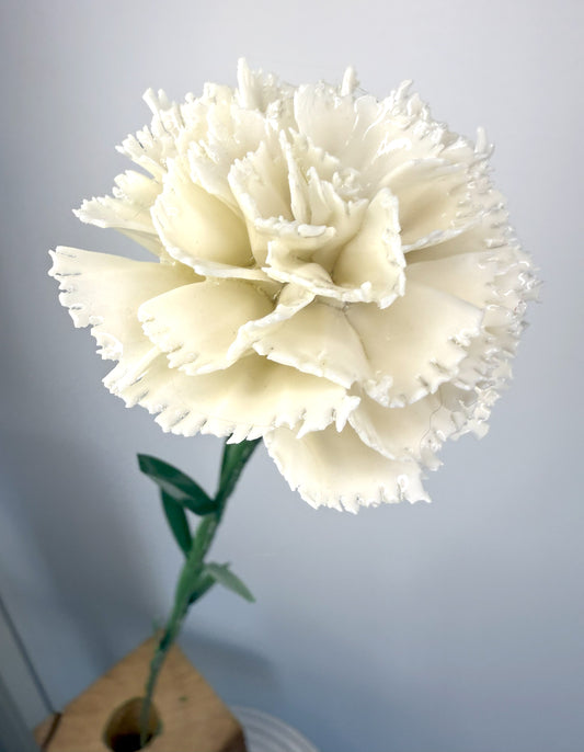 Tige d'oeillet en porcelaine émaillée blanche, OE-000-1-0-T