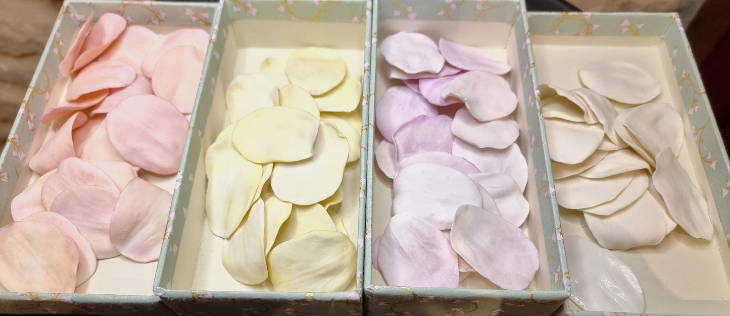 Pétales de roses en porcelaine