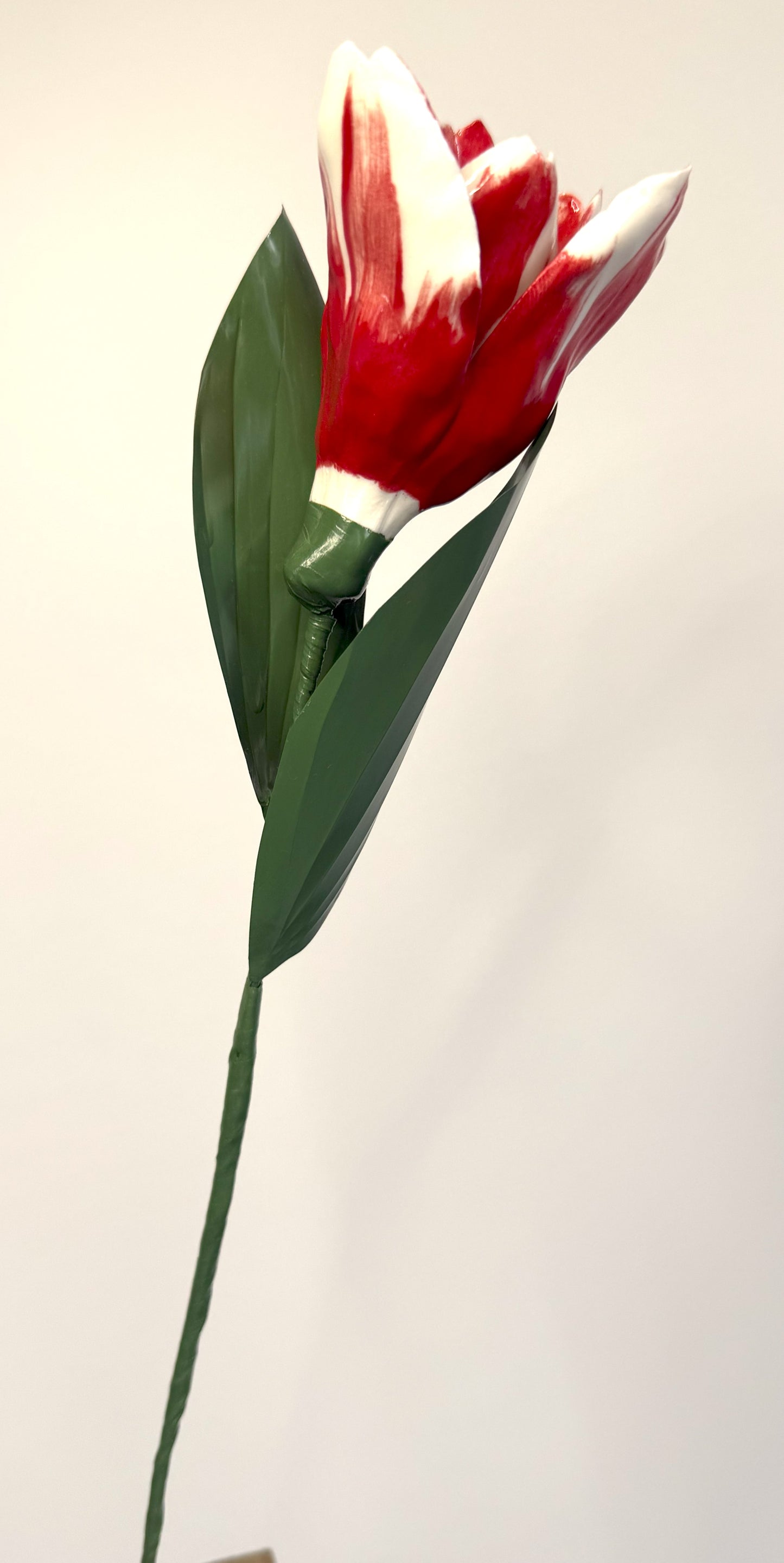 Tige de tulipe en porcelaine émaillée rouge, TUL-387-1-0-T