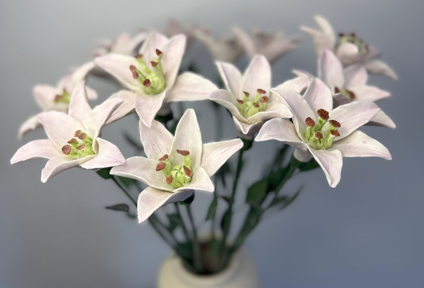 Pink porcelain biscuit lily stem, LYS-33/94/66/49-0-1-T