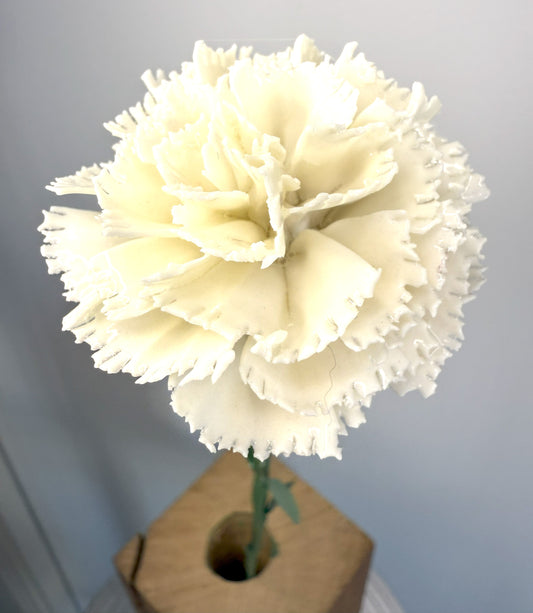 Tige d'oeillet en porcelaine émaillée blanche, OE-000-1-0-T