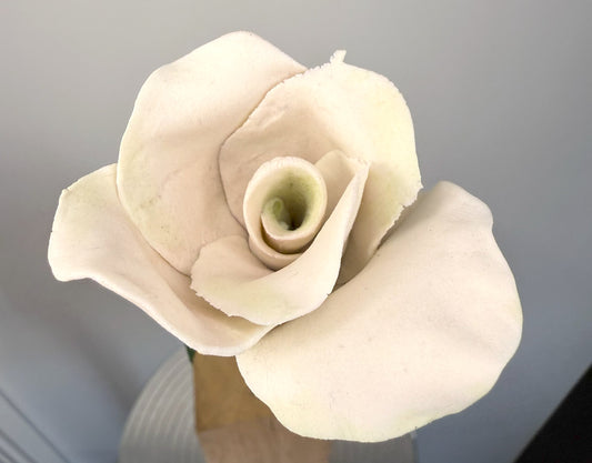 Tige de petite rose en biscuit de porcelaine rose, PRO-37/66-0-1-T