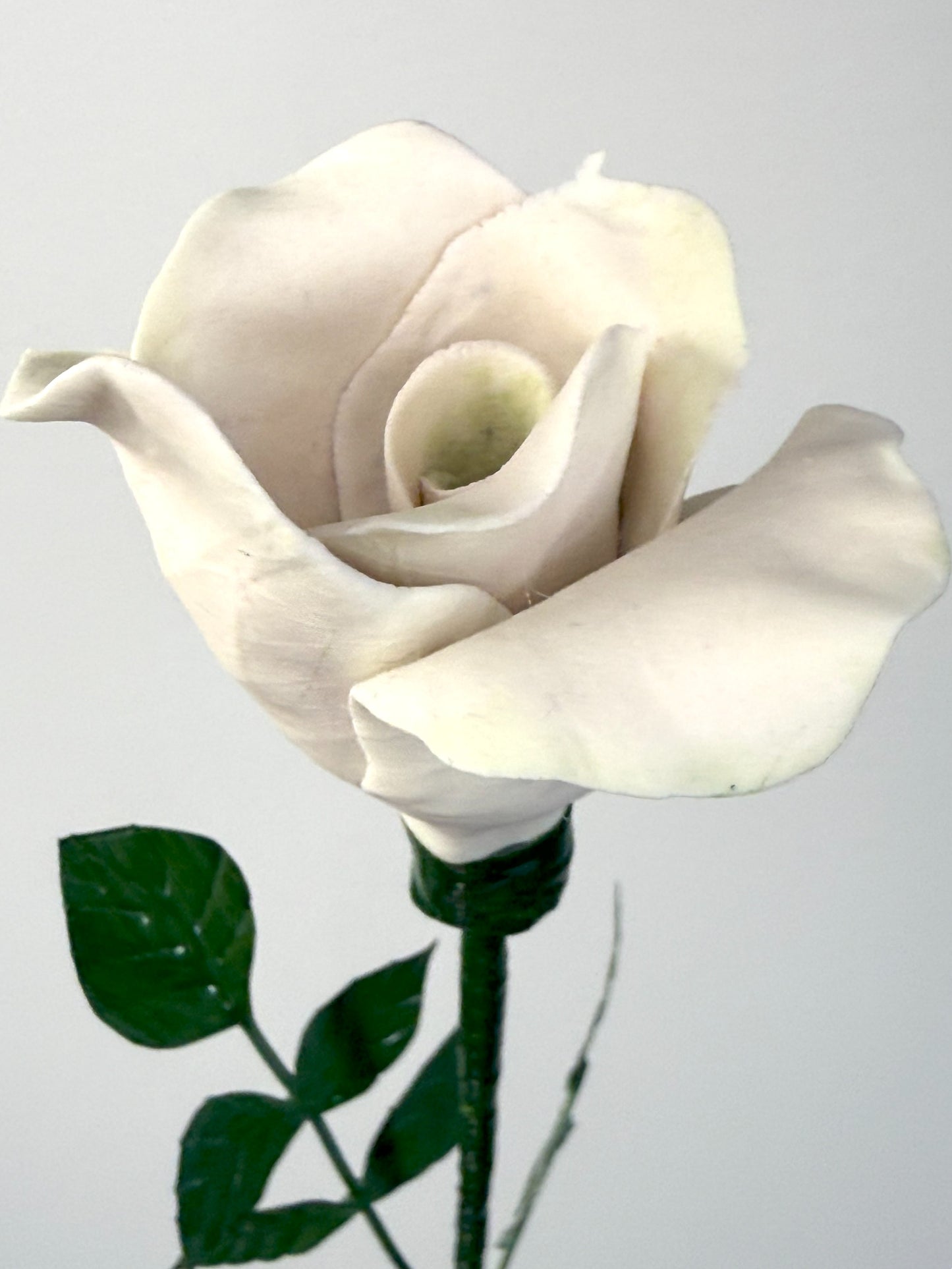 Tige de petite rose en biscuit de porcelaine rose, PRO-37/66-0-1-T