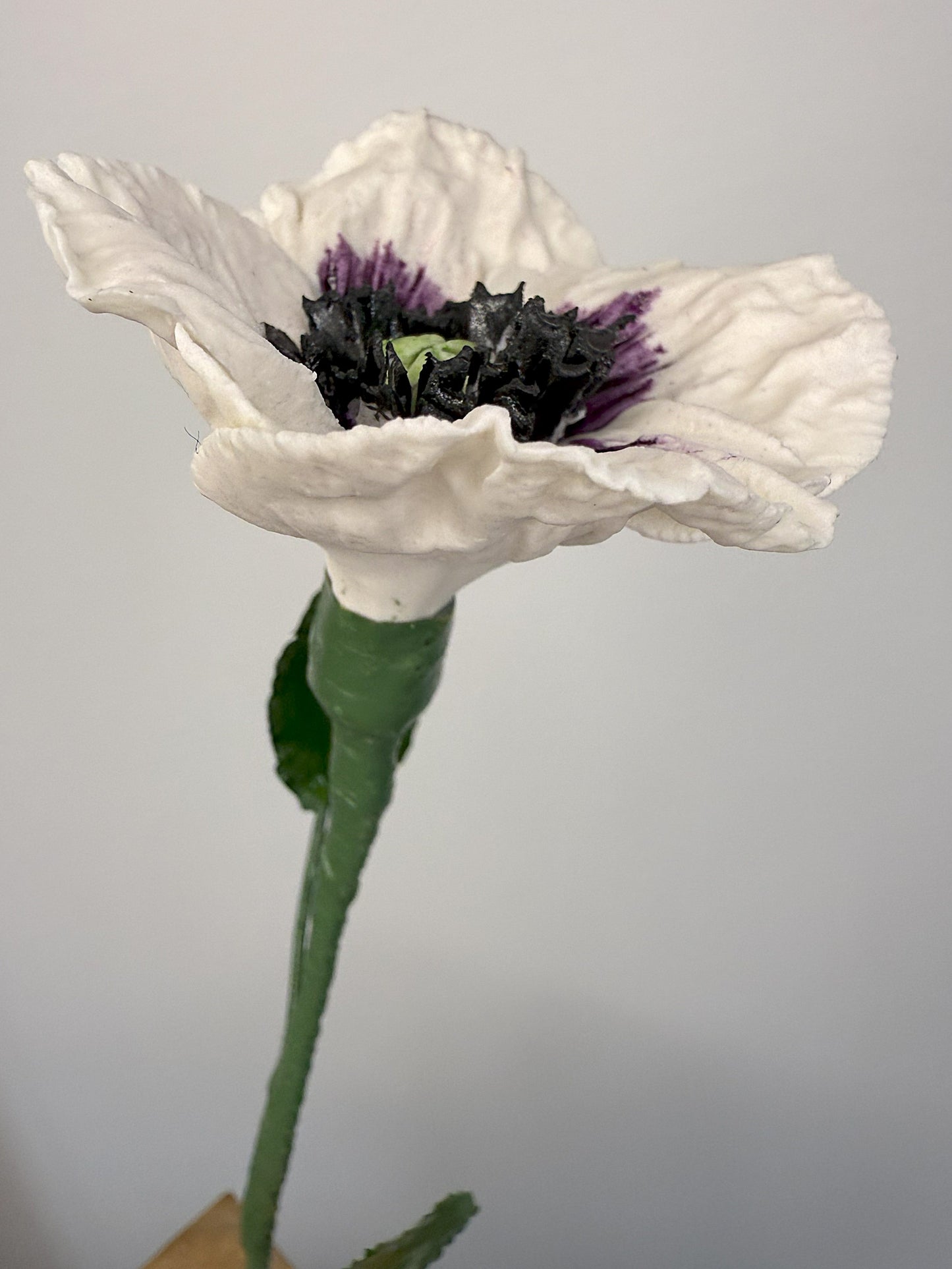 Small poppy stem in pink porcelain bisque, PP-33/94/66/139-0-1-T