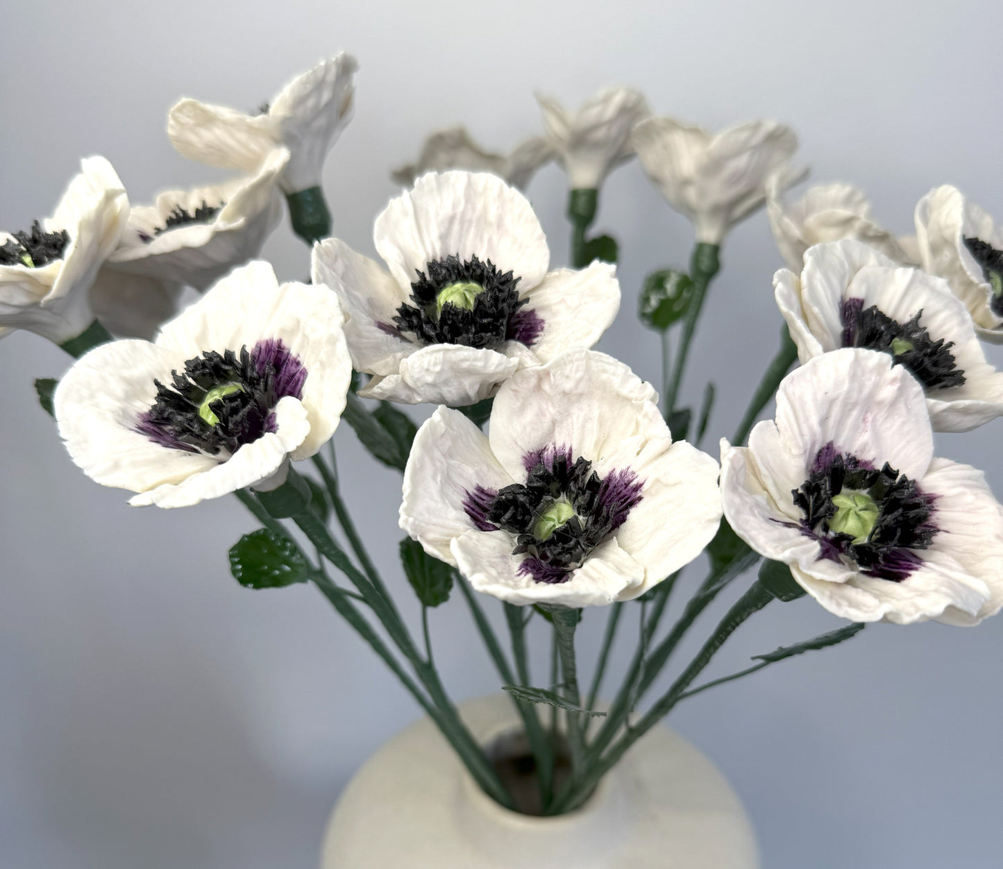 Small poppy stem in pink porcelain bisque, PP-33/94/66/139-0-1-T