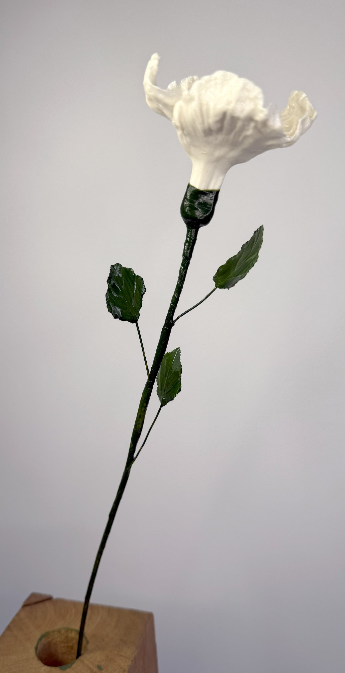 Small poppy stem in bright blue and white glazed porcelain, PP-343/386/370-1-0-T