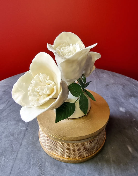 Boîte à musique fleurs porcelaine 002